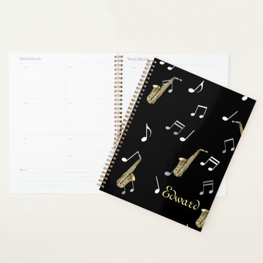 Jazzy Saxophone en Musical Notes Planner (Display)