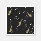 Jazzy Saxophone en Musical Notes Servet (Voorkant)