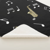 Jazzy Saxophone en Musical Notes  Sherpa Deken (3/4)