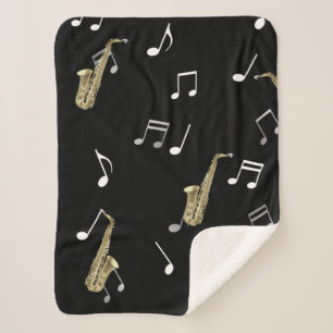 Jazzy Saxophone en Musical Notes  Sherpa Deken