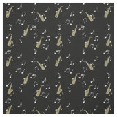 Jazzy Saxophone en Musical Notes Stof (Swatch)