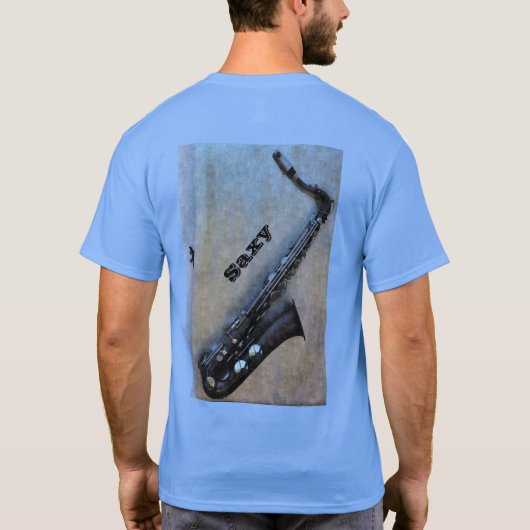 Jazzy Saxy Saxophone T-shirt (Achterkant)