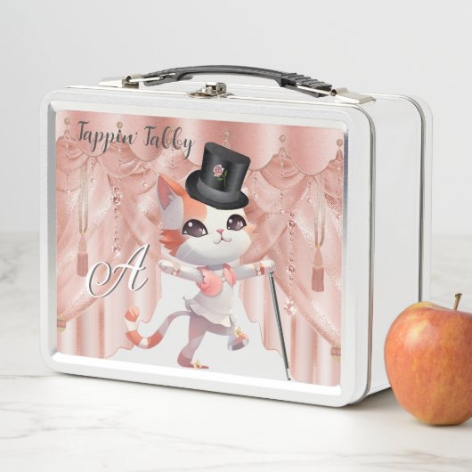 Jazzy Tap Dancing Tabby Cat Pet Cane Monogram (In situ)