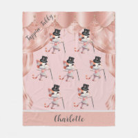 Jazzy Tap Dancing Tabby Cat Pet Cane Monogram