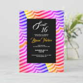 Jazzy Trippy Psychedelic Tropical Stripey Pattern Kaart (Staand voorkant)