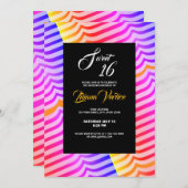 Jazzy Trippy Psychedelic Tropical Stripey Pattern Kaart (Voorkant / Achterkant)