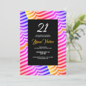 Jazzy Trippy Psychedelic Tropical Stripey Pattern Kaart (Staand voorkant)