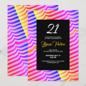 Jazzy Trippy Psychedelic Tropical Stripey Pattern Kaart (Voorkant / Achterkant)