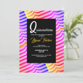 Jazzy Trippy Psychedelic Tropical Stripey Pattern Kaart (Staand voorkant)