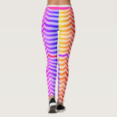 Jazzy Trippy Psychedelic Tropical Stripey Pattern Leggings (Achterkant)