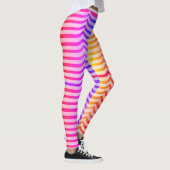 Jazzy Trippy Psychedelic Tropical Stripey Pattern Leggings (Rechts)