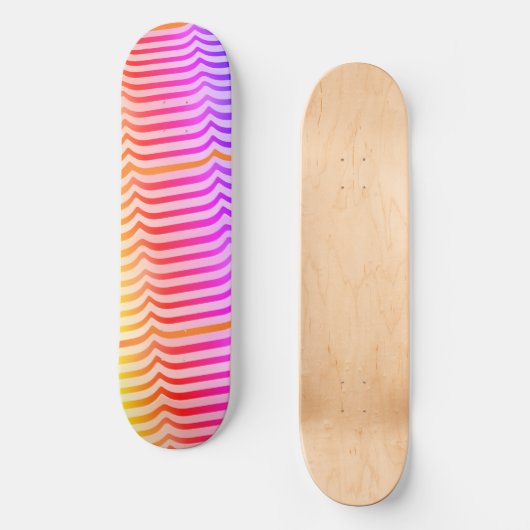 Jazzy Trippy Psychedelic Tropical Stripey Pattern Persoonlijk Skateboard (Voorkant)