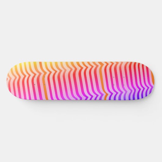 Jazzy Trippy Psychedelic Tropical Stripey Pattern Persoonlijk Skateboard (Horizontaal)