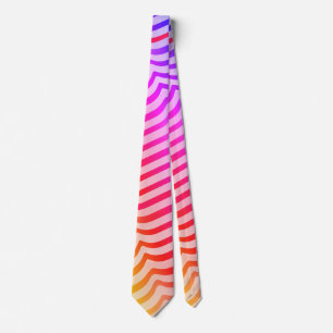 Jazzy Trippy Psychedelic Tropical Stripey Pattern Stropdas