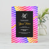 Jazzy Trippy Psychedelic Tropical Stripey Rainbow Kaart (Staand voorkant)