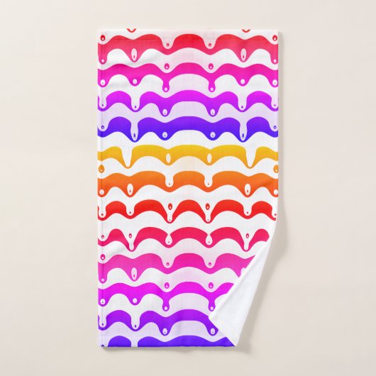 Jazzy Tropical Psychedelic Dripping Stripes Bad Handdoek (Handdoek)