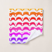 Jazzy Tropical Psychedelic Dripping Stripes Bad Handdoek (Wasdoekje)