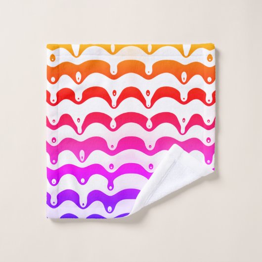 Jazzy Tropical Psychedelic Dripping Stripes Bad Handdoek (Wasdoekje)