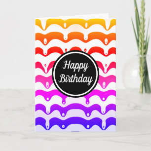 Jazzy Tropical psychedelic Dripping Stripes Kaart