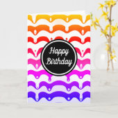 Jazzy Tropical psychedelic Dripping Stripes Kaart (Gele Bloem)