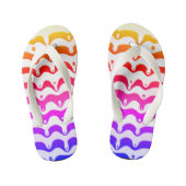 Jazzy Tropical Psychedelic Dripping Stripes Kinder Teenslippers (Voetbed)