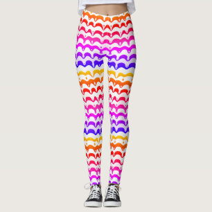 Jazzy Tropical Psychedelic Dripping Stripes Leggings