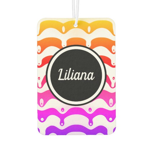 Jazzy Tropical Psychedelic Dripping Stripes Luchtverfrisser (Achterkant)