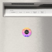 Jazzy Tropical psychedelic Dripping Stripes Magneet (Insitu (Vaatwasser))