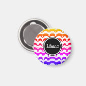 Jazzy Tropical psychedelic Dripping Stripes Magneet (Voorkant / Achterkant)