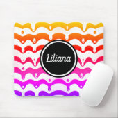 Jazzy Tropical psychedelic Dripping Stripes Muismat (Met muis)