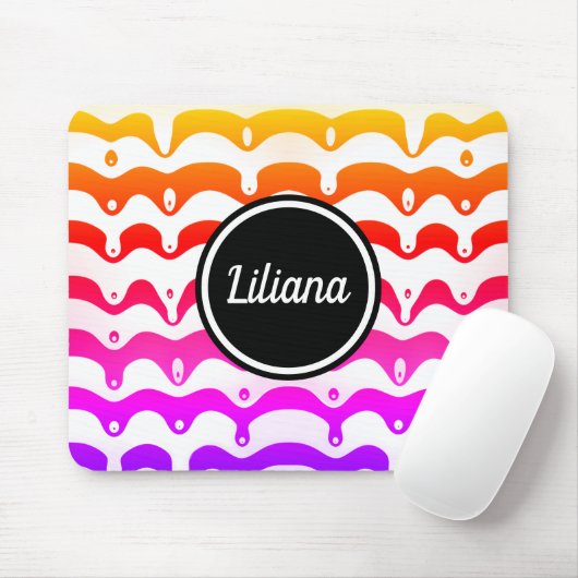 Jazzy Tropical psychedelic Dripping Stripes Muismat (Met muis)