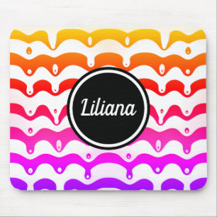 Jazzy Tropical psychedelic Dripping Stripes Muismat