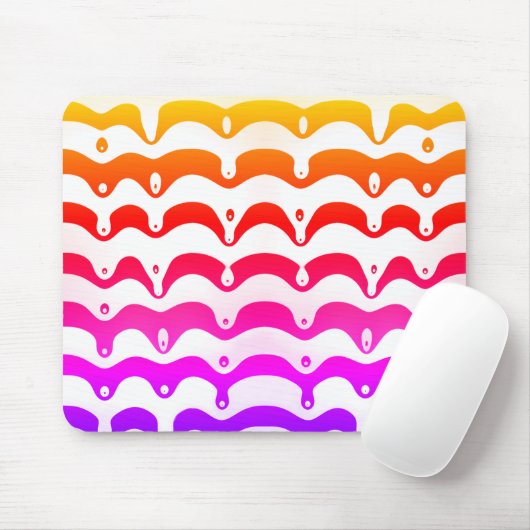 Jazzy Tropical Psychedelic Dripping Stripes Muismat (Met muis)