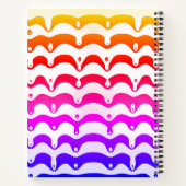 Jazzy Tropical Psychedelic Dripping Stripes Notitieboek (Achterkant)