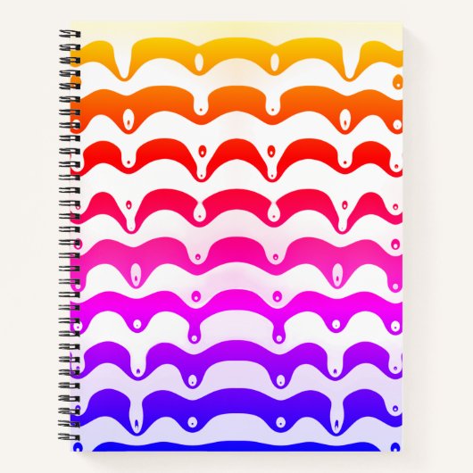 Jazzy Tropical Psychedelic Dripping Stripes Notitieboek (Voorkant)