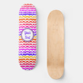 Jazzy Tropical Psychedelic Dripping Stripes Persoonlijk Skateboard (Voorkant)