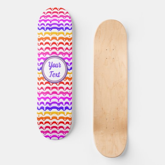 Jazzy Tropical Psychedelic Dripping Stripes Persoonlijk Skateboard (Voorkant)