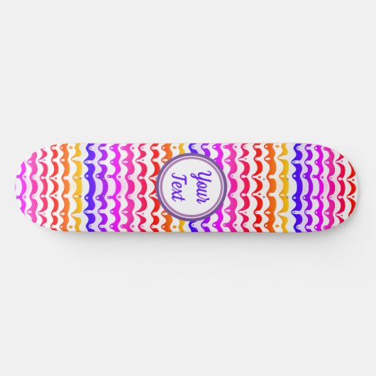 Jazzy Tropical Psychedelic Dripping Stripes Persoonlijk Skateboard (Horizontaal)
