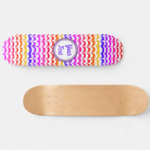 Jazzy Tropical Psychedelic Dripping Stripes Persoonlijk Skateboard (Horizontaal)