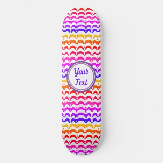 Jazzy Tropical Psychedelic Dripping Stripes Persoonlijk Skateboard (Voorkant)