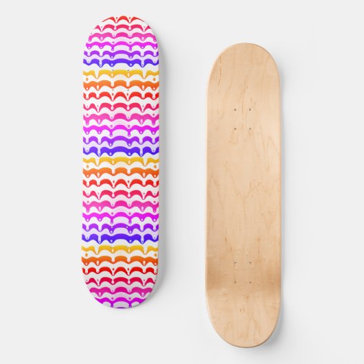 Jazzy Tropical Psychedelic Dripping Stripes Persoonlijk Skateboard (Voorkant)