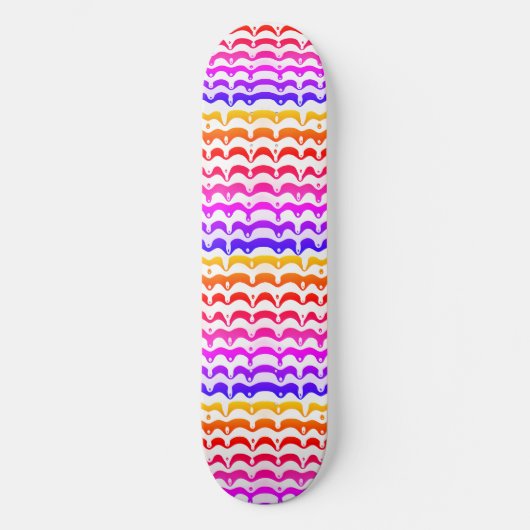 Jazzy Tropical Psychedelic Dripping Stripes Persoonlijk Skateboard (Voorkant)