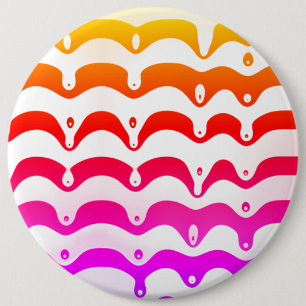 Jazzy Tropical Psychedelic Dripping Stripes Ronde Button 6,0 Cm