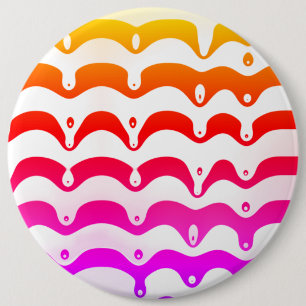 Jazzy Tropical Psychedelic Dripping Stripes Ronde Button 6,0 Cm