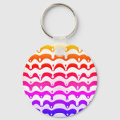 Jazzy Tropical Psychedelic Dripping Stripes Sleutelhanger (Achterkant)