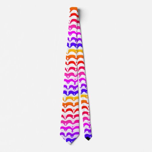 Jazzy Tropical Psychedelic Dripping Stripes Stropdas (Voorkant)