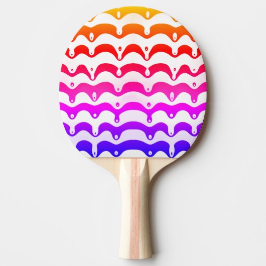 Jazzy Tropical Psychedelic Dripping Stripes Tafeltennisbatje (Voorkant)