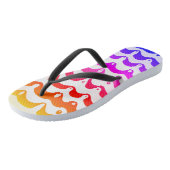 Jazzy Tropical Psychedelic Dripping Stripes Teenslippers (Schuin)