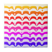 Jazzy Tropical Psychedelic Dripping Stripes Tegeltje (Voorkant)