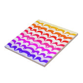 Jazzy Tropical Psychedelic Dripping Stripes Tegeltje (Zijkant)